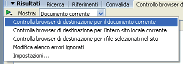 Selezione del tipo di controllo