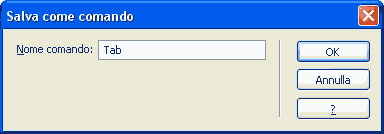 Salvare il comando