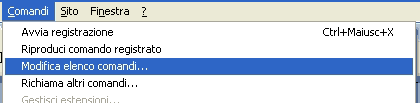 Selezionare modifica dei comandi
