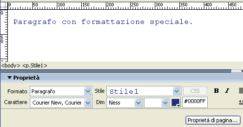 Esempio di formattazione di un paragrafo