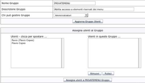 e107 modifica gruppo