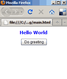 Applicazione Hello World in esecuzione