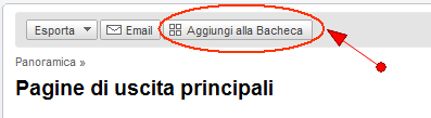 Il pulsante per aggiungere report alla bacheca