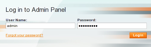 Magento login admin panel