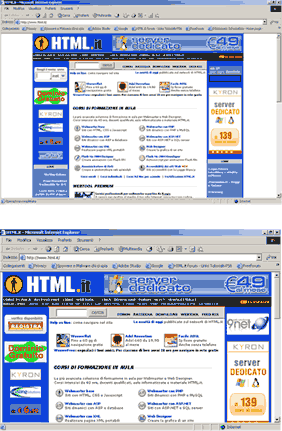 La home page di HTML.it a diverse risoluzioni