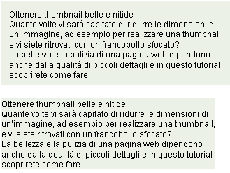 Esempio: testo su sfondo grigio