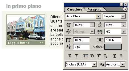 Impostazione del font Arial Black