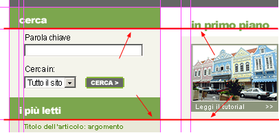 Aggiustamenti sugli elementi dell'interfaccia