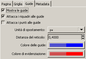 Le impostazioni delle guide