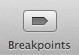 Figura 18: Xcode: Tasto per l'abilitazione/disabilitazione dei Breakpoint