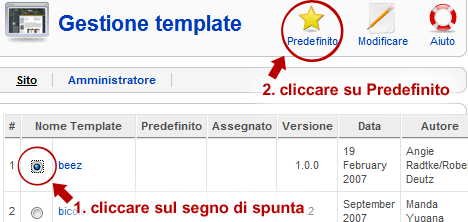 Gestione template