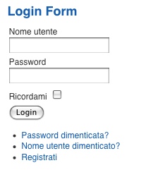 Il form di login