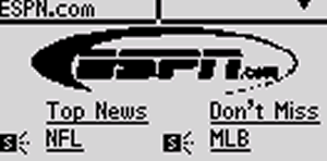 Homepage di ESPN.com vista con l'emulatore di RIM Blackberry.