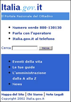 La nostra versione di Italia.gov.it per dispositivi mobili.
