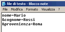 A capo nel file di testo