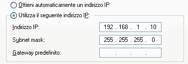 IP client di esempio: 192.168.1.10