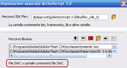Installazione del file .swc