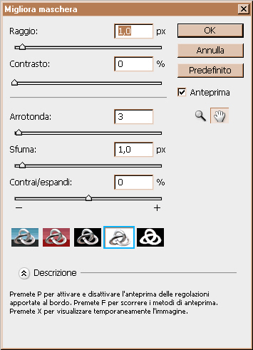 menu Migliora maschera