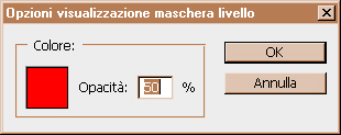 menu Opzioni visualizzazioni maschera di livello