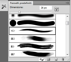 Riquadro dei pennelli predefiniti