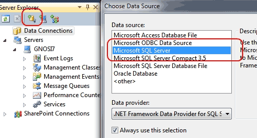 Connettere un database in Visual Studio