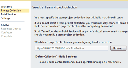 Configurazione di Build Agent aggiuntivi per una Project Collection