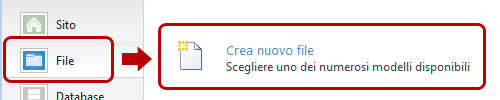 Creare un nuovo file