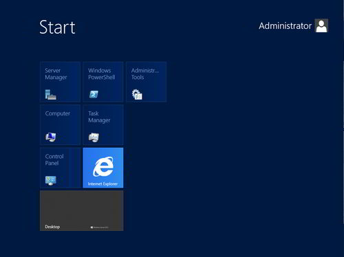 Figura 11: Lo Start Screen di Windows Server 2012