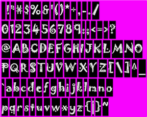 Una sprite font texture